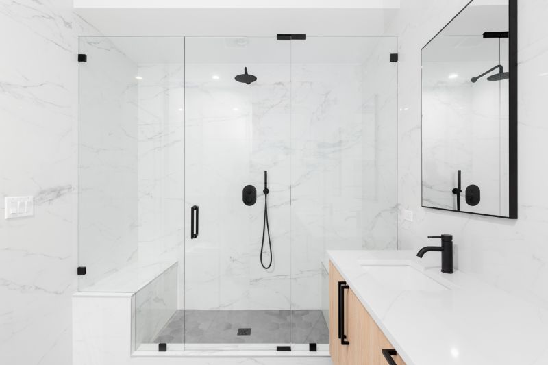 Black Matte Fixtures in Shower